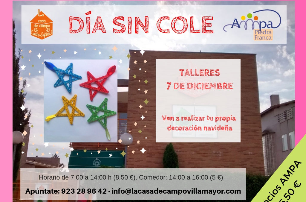 7 de diciembre (no lectivo) el AMPA subvenciona con 2 €