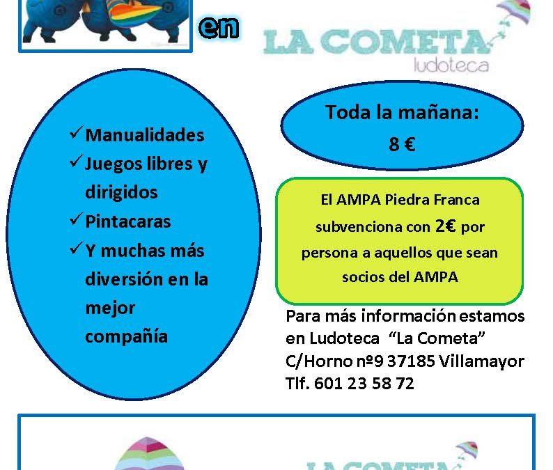 Actividades en La Cometa el día 3 de Junio festivo en Villamayor